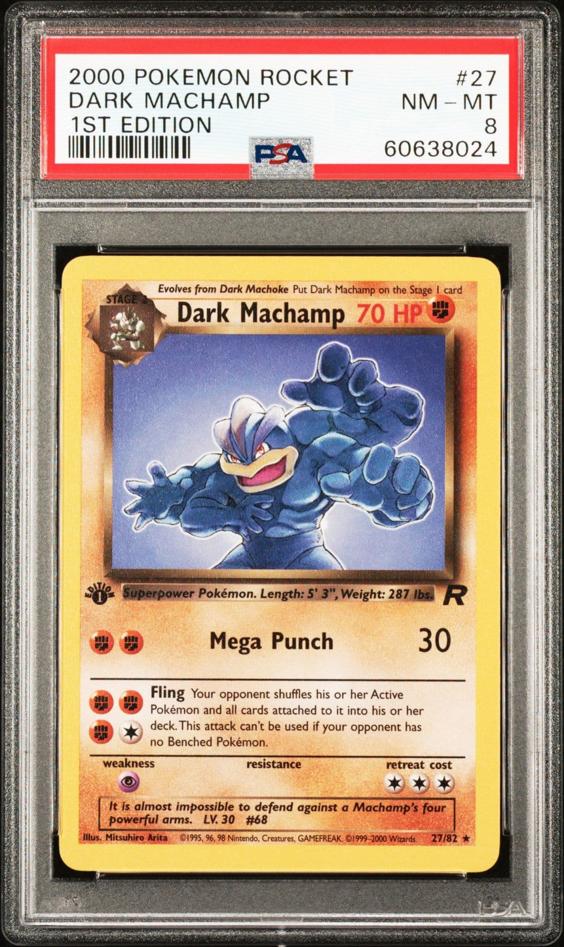 Pokémon TCG - Team Rocket - Dark Machamp 1st Edition 27/82 PSA 8