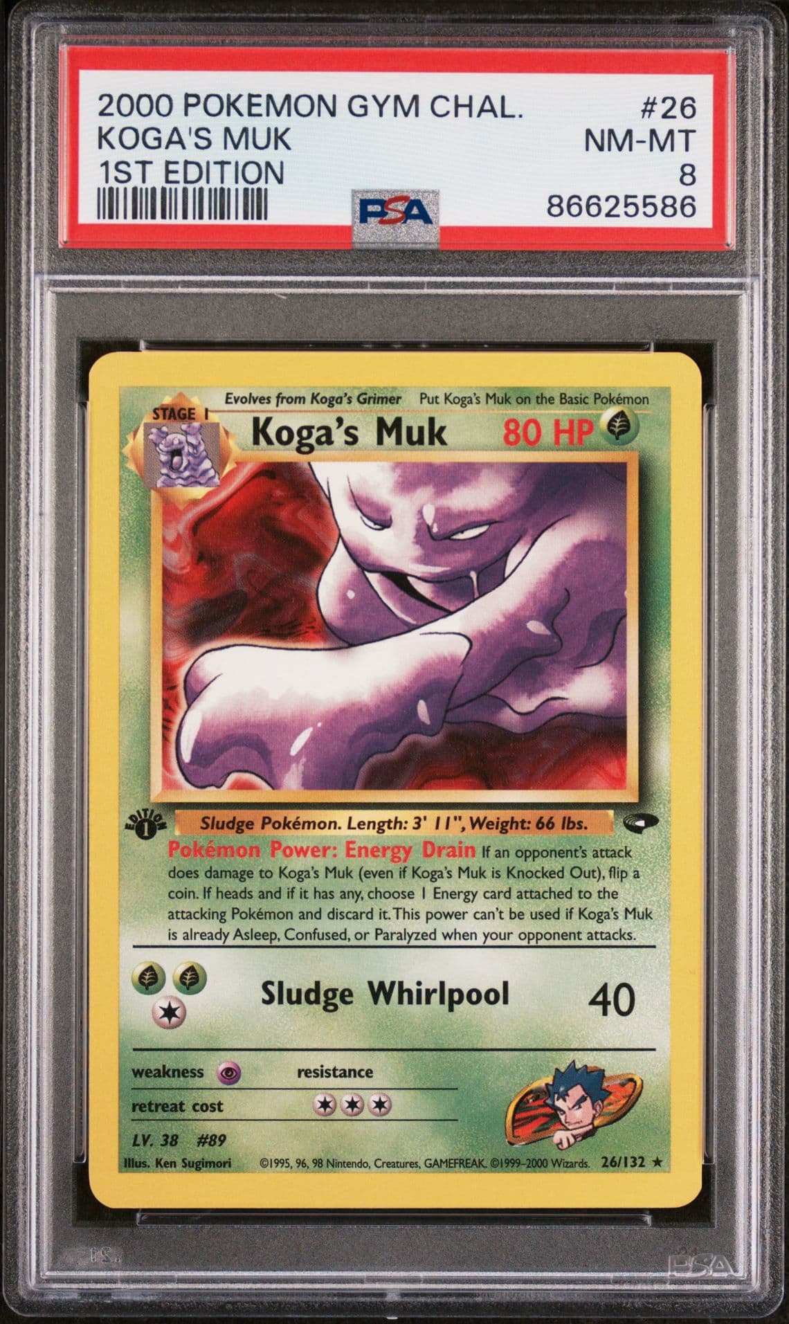 Koga's Muk PSA 8! 26/132 Gym Challenge-1st Edition Regular