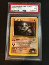 2000 Pokemon Card Gym Heroes Unlimited - #21 Rare - Brock's Onix - PSA 9 Mint