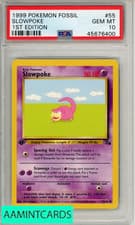 1999 POKEMON FOSSIL SLOWPOKE #55 1ST EDITION PSA 10 GEM MT