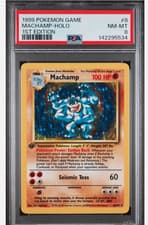 1999 POKEMON - BASE SET | MACHAMP #8 -HOLO | 1ST EDITION PSA 8