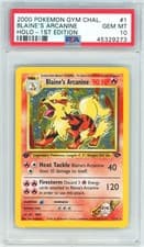 PSA 10 1st Edition Blaine's Arcanine Holo 1/132 Gym Challenge Pokemon 2000