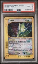 Pokémon Skyridge Crystal Celebi Holo 145/144 PSA 10, New Cert + Swirl
