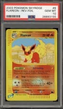 Pokemon Flareon Skyridge Reverse Holo Rare #8 PSA 10 Gem Mint