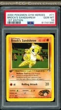 PSA 10 ⭐️ Pokemon Brock's Sandshrew 71 1st Edition Gym Heroes Vintage Non-Holo