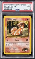 2000 POKEMON GYM HEROES 1ST ED #73 BROCK'S VULPIX PSA 9