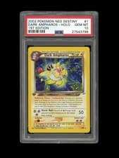 POKEMON PSA 10 GEM MINT 2002 DARK AMPHAROS 1ST EDITION NEO DESTINY HOLO 1/105