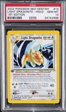 2002 POKEMON NEO DESTINY 1ST EDITION #14 LIGHT DRAGONITE-HOLO PSA 10