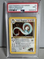 2000 Erika's Dragonair - 4/132 - Holo - 1st Ed - Gym Heroes - PSA 9 - SWIRL 🌀