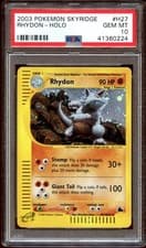 PSA 10 GEM MINT Rhydon H27/H32 HOLO RARE Skyridge Pokemon Card