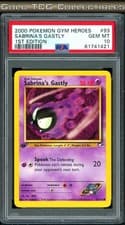 PSA 10 ⭐️ Pokemon Sabrina's Gastly 93 1st Edition Gym Heroes Vintage Non-Holo
