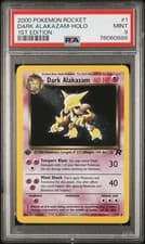 Pokemon Dark Alakazam Holo Rare 1st Edition #1/82 PSA 9 Mint Team Rocket