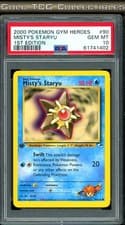PSA 10 ⭐️ Pokemon Misty's Staryu 90 1st Edition Gym Heroes Vintage Non-Holo