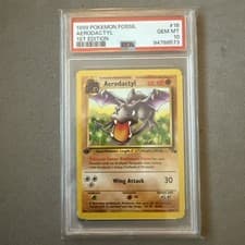 1st Edition Aerodactyl 16/62 PSA 10 Fossil Pokemon Card Game Base Set 1999 WOC
