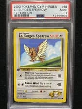 2000 Pokemon Gym Heroes 1st Edition Lt. Surge's Spearow 83/132 PSA 9 Mint