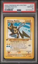 PSA 10 - Pokemon SHINING RAICHU 1st Edition - Neo Destiny - 111/105 Secret Rare