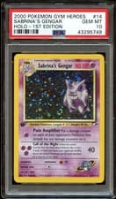 PSA 10 GEM MINT Sabrina's Gengar 14/132 HOLO Gym Heroes 1ST EDITION Pokemon Card