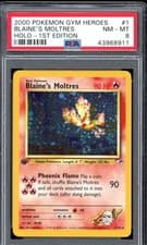 2000 Pokemon Gym Heroes 1st Edition 1 Blaine's Moltres Holo PSA 8 Near Mint