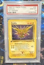 Pokémon Zapdos Fossil 30/62 1st Edition Rare PSA 10 non holo #30