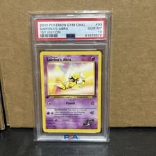 2000 POKEMON GYM CHALLENGE #93 SABRINA'S ABRA 1ST EDITION PSA 10
