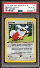 PSA 10 GEM MINT Delibird 5/64 HOLO RARE Neo Revelation 1ST EDITION Pokemon Card