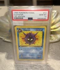 Pokémon Cloyster 32/62 Fossil 1st Edition Uncommon Regular PSA 10 English 1999!