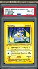 PSA 10 ⭐️ Pokemon Chinchou 55 1st Edition Neo Genesis Vintage Non-Holo