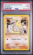 2001 POKEMON NEO REVELATION 1ST ED #44 GEODUDE PSA 9