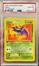 1999 Pokemon Fossil Zubat 1st Edition 57/62 PSA 10 Gem Mint