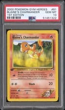 2000 Pokemon Gym Heroes Blaine's Charmander 1st Edition PSA 10 #61 Gem Mint