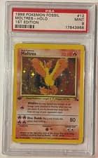 Moltres 12/62 Fossil PSA 9 1st Edition Holo Pokemon Card