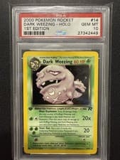 Psa 10 200 1st Edition Team Rocket Dark Weezing Holo #14 With Swirl