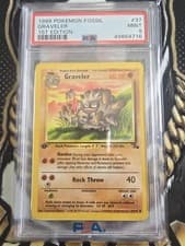 GRAVELER 37/62 1ST EDITION FOSSIL POKEMON PSA 9