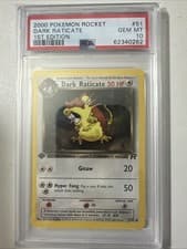 Pokemon PSA 10 1st Edition Dark Raticate 51/82 Team Rocket
