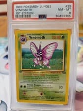 Pokemon Card 1st Edition Venomoth Rare Star PSA 8 NM-Mint, Jungle Set #29 1999