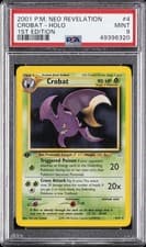 2001 POKEMON NEO REVELATION 1ST ED #4 CROBAT-HOLO PSA 9