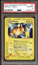 PSA 10 GEM MINT Raichu 25/165 HOLO RARE Expedition Base Set Pokemon Card