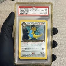 1st Edition Dark Dragonite Team Rocket Holo SWIRL 🌀 #5 PSA 10 Pokemon 2000