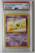 2000 POKEMON GYM CHALLENGE   93   SABRINA'S ABRA    PSA 9 MINT   1ST EDITION  o5