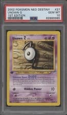 2002 pokemon tcg neo destiny unown g 1st edition #27 psa 10