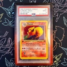 PSA 9 - Pokemon Flareon Jungle 1st Edition Holo Rare #3 Mint