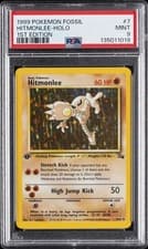 1999 POKEMON FOSSIL 1ST ED #7 HITMONLEE-HOLO PSA 9