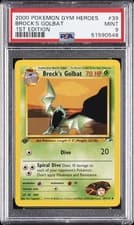 2000 POKEMON GYM HEROES 1ST EDITION #39 BROCK'S GOLBAT PSA 9