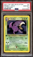 PSA 10 GEM MINT Crobat 4/64 HOLO RARE Neo Revelation 1ST EDITION Pokemon Card