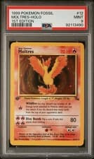 1999 POKEMON FOSSIL 1ST EDITION #12 MOLTRES-HOLO PSA 9