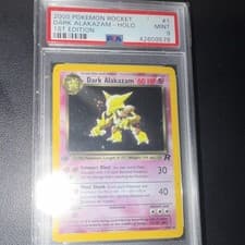 Pokémon Dark Alakazam Holo Rare 1st Edition Team Rocket PSA 9 1/82 English