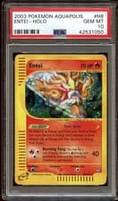 PSA 10 GEM MINT Entei H8/H32 HOLO RARE Aquapolis Pokemon Card