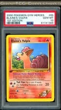 PSA 10 ⭐️ Pokemon Blaine's Vulpix 65 1st Edition Gym Heroes Vintage Non-Holo