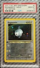 2001 Pokemon 1st Edition Neo Discovery # 7 Magnemite Holo PSA 10 Card! GEM MINT!