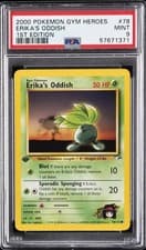 2000 POKEMON GYM HEROES 1ST ED #78 ERIKA'S ODDISH PSA 9